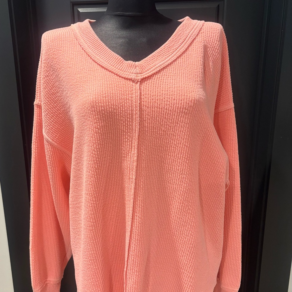 Aerie Coral V-Neck Sweater